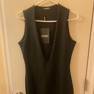Scuba plunge bodycon dress